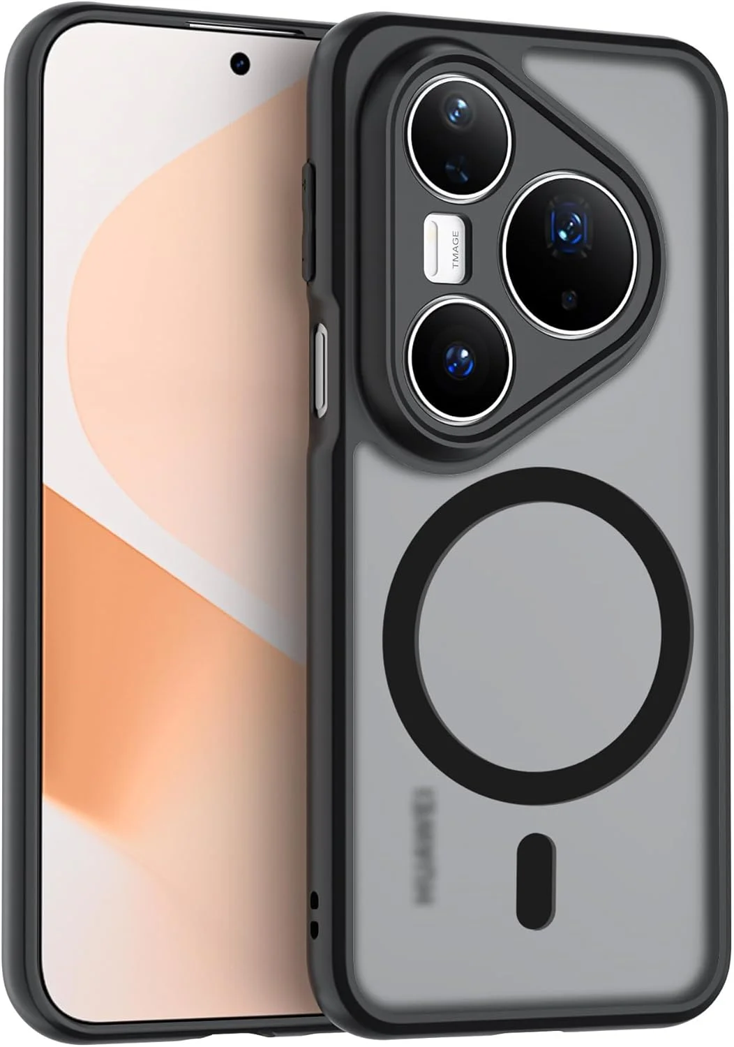 قاب مغناطیسی برای گوشی هواوی Pura 80 Pro/Pro+، [سازگار با Mag-Safe] [ضد خش] باریک با پشت مات نیمه شفاف و ضربه گیر نرم، کاور ضد ضربه برای گوشی Pura 80 Pro 5G، مشکی