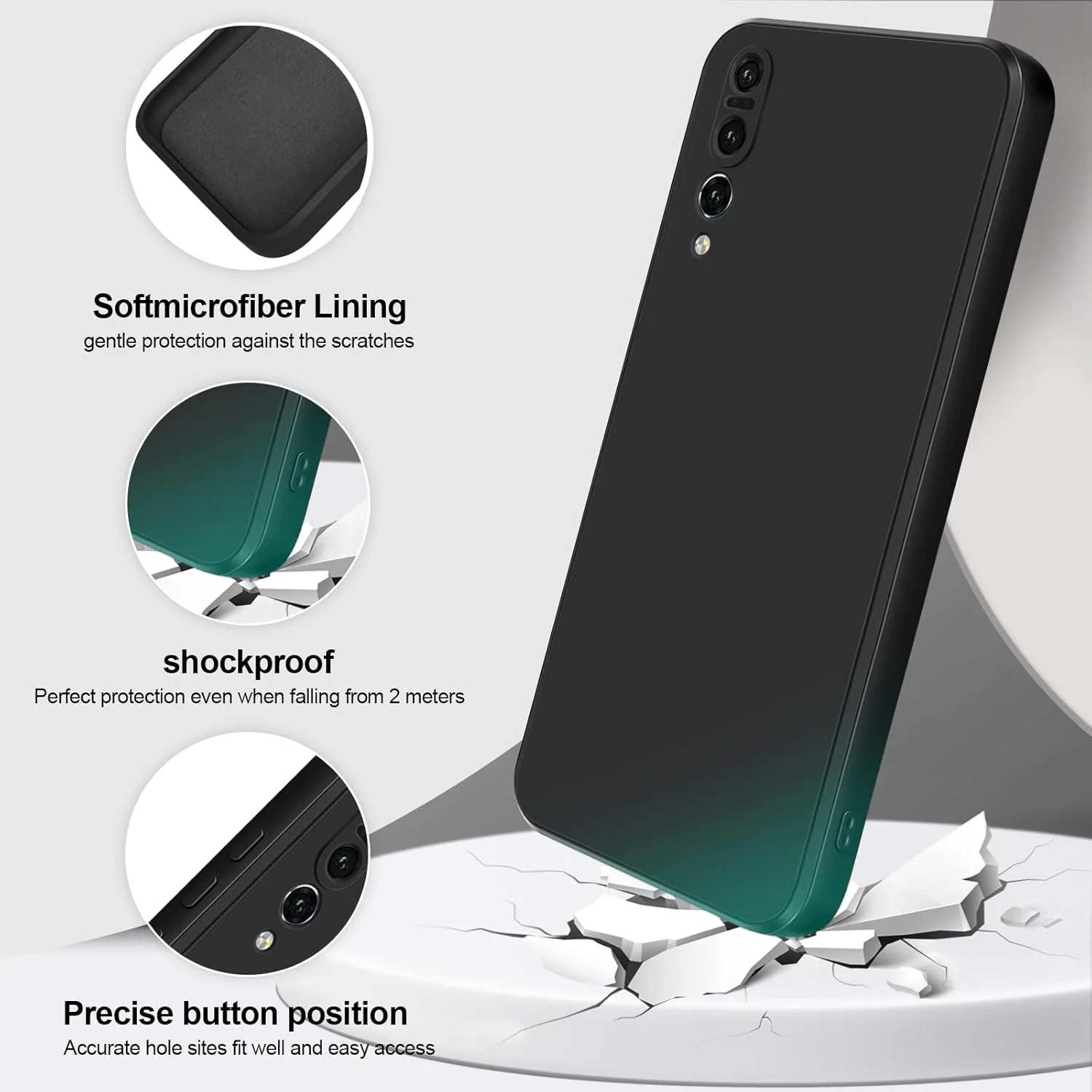 کاور سیلیکونی مایع Giioon سازگار با هوآوی P20 پرو، کاور ابریشمی تمام بدنه، محافظت 360 درجه دوربین، پوشش محافظ ضد ضربه با آستر میکروفیبر (مشکی) کاور سیلیکونی مایع Giioon سازگار با هوآوی P20 پرو، کاور ابریشمی تمام بدنه، محافظت 360 درجه دوربین، پوشش محافظ ضد ضربه با آستر میکروفیبر (مشکی)