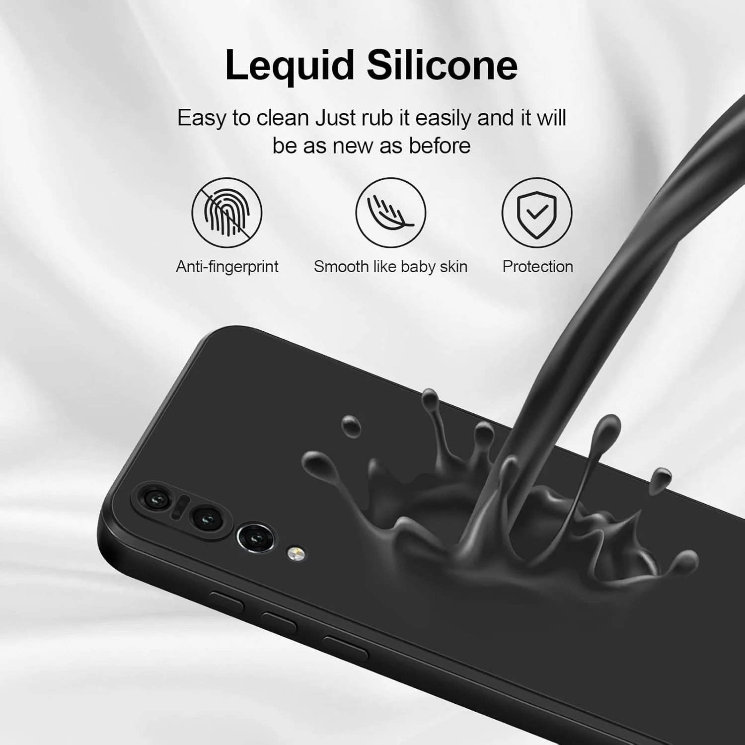 کاور سیلیکونی مایع Giioon سازگار با هوآوی P20 پرو، کاور ابریشمی تمام بدنه، محافظت 360 درجه دوربین، پوشش محافظ ضد ضربه با آستر میکروفیبر (مشکی) کاور سیلیکونی مایع Giioon سازگار با هوآوی P20 پرو، کاور ابریشمی تمام بدنه، محافظت 360 درجه دوربین، پوشش محافظ ضد ضربه با آستر میکروفیبر (مشکی)