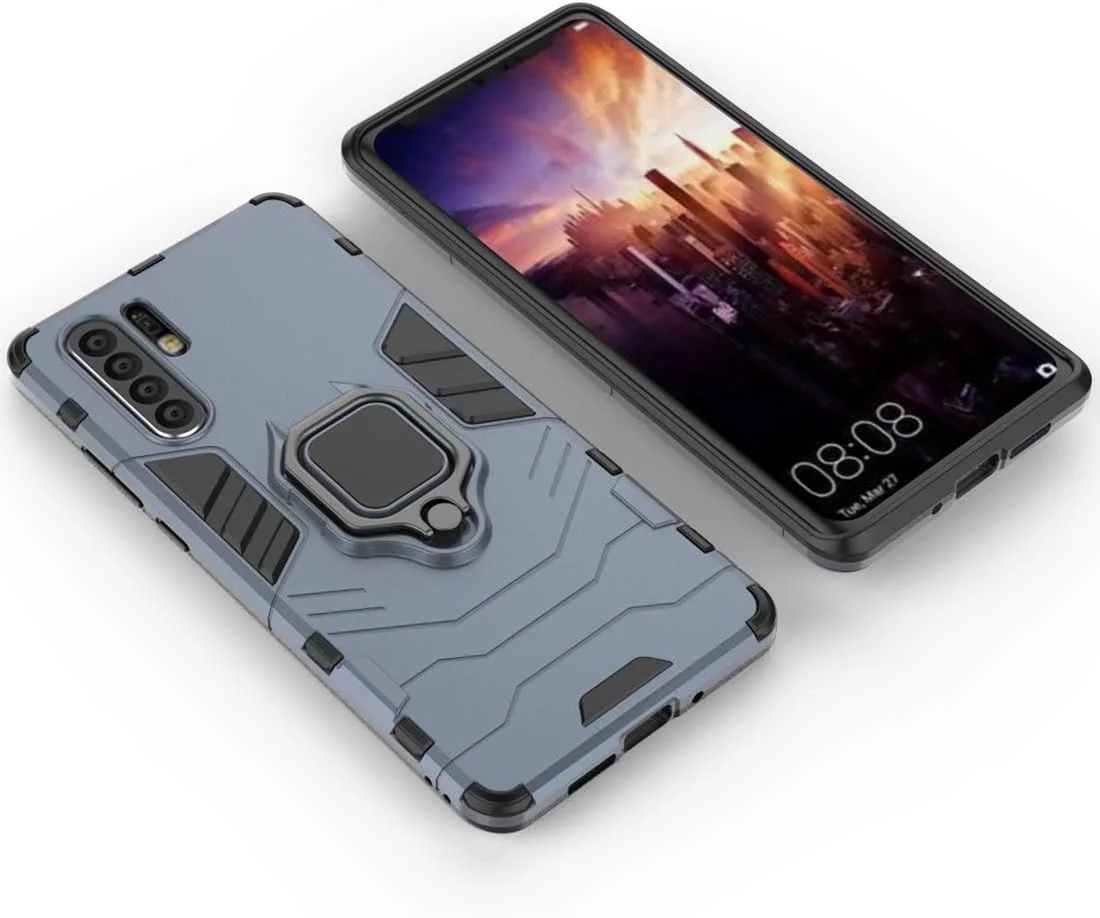 قاب محافظ گوشی هوآوی P30 Pro مایجین، با حلقه فلزی و استند، ضد ضربه، بامپر سخت (سازگار با هولدر مغناطیسی خودرو)، دو لایه، مقاوم برای هوآوی P30 Pro (آبی تیره) قاب محافظ گوشی هوآوی P30 Pro مایجین، با حلقه فلزی و استند، ضد ضربه، بامپر سخت (سازگار با هولدر مغناطیسی خودرو)، دو لایه، مقاوم برای هوآوی P30 Pro (آبی تیره)