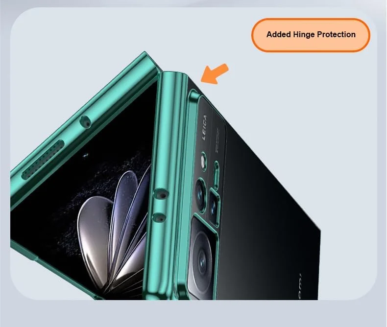 قاب گوشی تاشو هواوی میت X6 - پوشش نانو ضد زردی، محافظت از لولا، لبه های برجسته برای محافظت از صفحه نمایش و دوربین، فریم فلزی آبکاری شده ممتاز، قاب شفاف