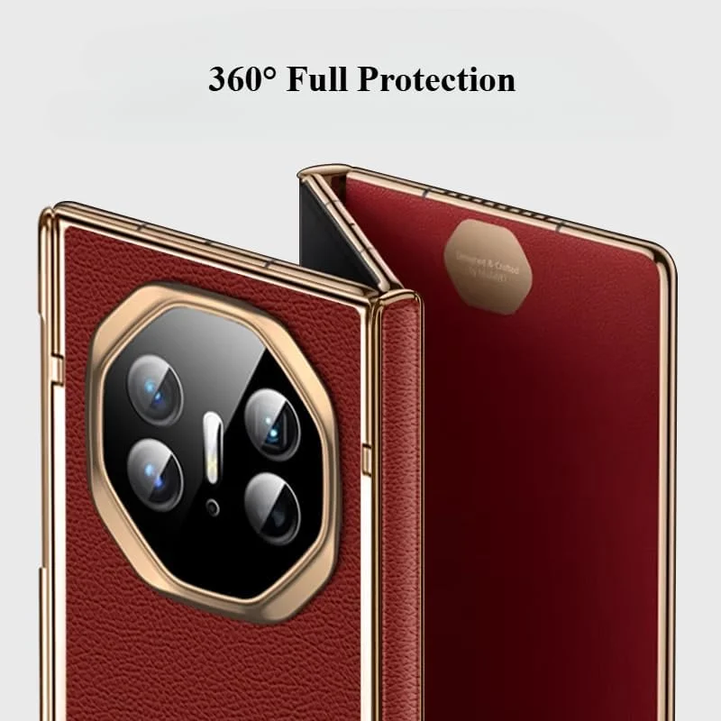 کاور محافظ گوشی هواوی میت XT Ultimate (2024)، کاور تاشو ضد ضربه با روکش آبکاری شده، محافظ صفحه نمایش جلو، محافظ لنز و محافظ لولا (مشکی)