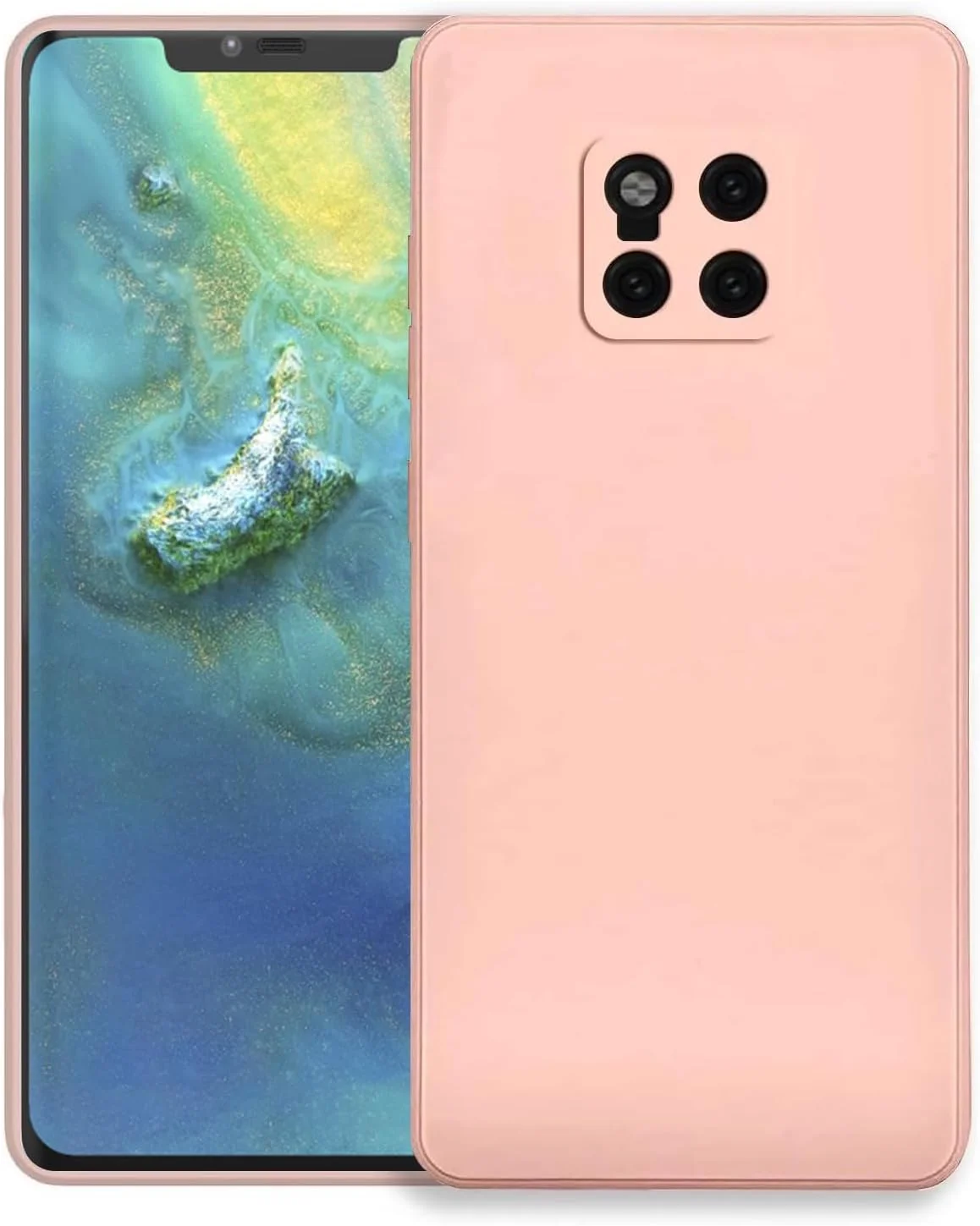 قاب محافظ باریک گوشی هواوی میت 20 پرو، پوشش سیلیکونی با محافظت از دوربین، داخلی نرم و انعطاف پذیر (صورتی، برای هواوی میت 20 پرو)