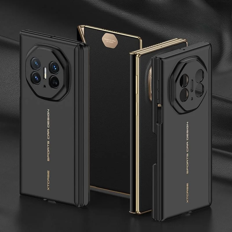 کاور محافظ گوشی هواوی میت ایکس تی، کاور ضد ضربه با محافظ لولا، سازگار با پوست (مشکی)