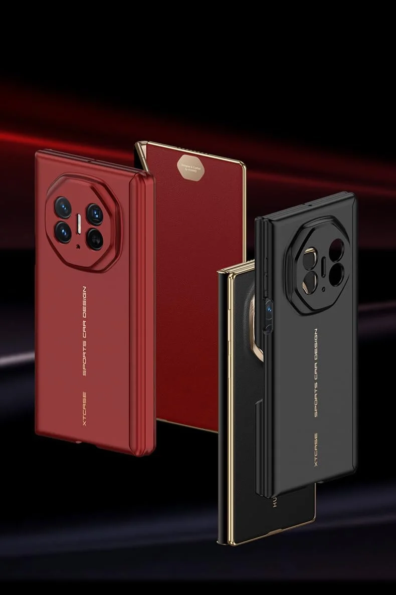 کاور محافظ گوشی هواوی میت ایکس تی، کاور ضد ضربه با محافظ لولا، سازگار با پوست (مشکی)