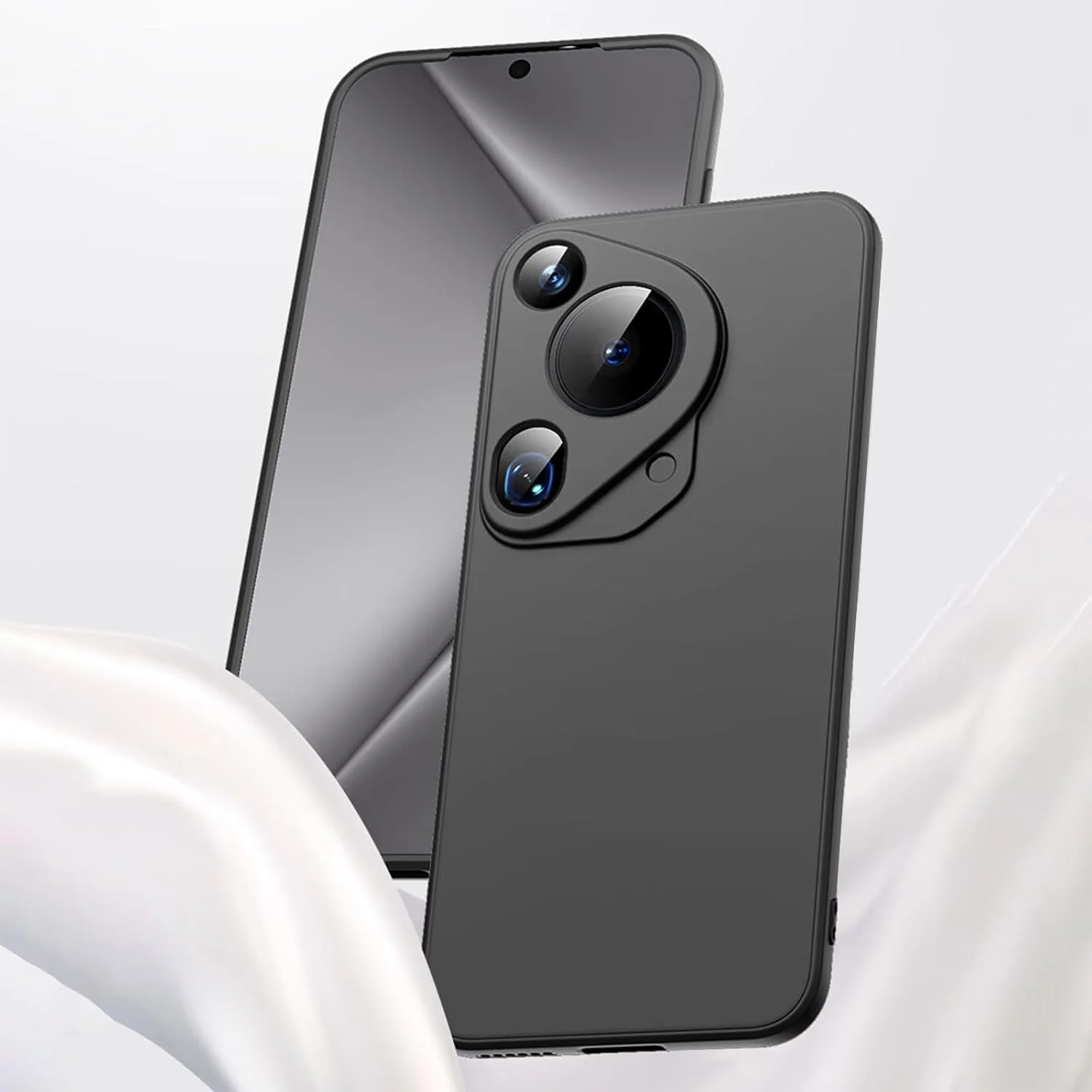 کاور سیلیکونی سازگار با گوشی هواوی پورا 70، بسیار نازک با محافظت از دوربین، دارای لایه داخلی نرم، باریک و انعطاف پذیر (مناسب برای هواوی پورا 70 - مشکی)