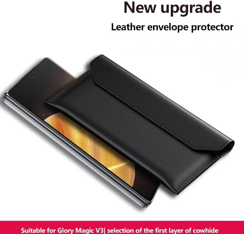 کاور چرمی لوکس Gruattreay سازگار با Huawei Mate XT Ultimate 2024، طراحی پاکت نامه مغناطیسی رترو