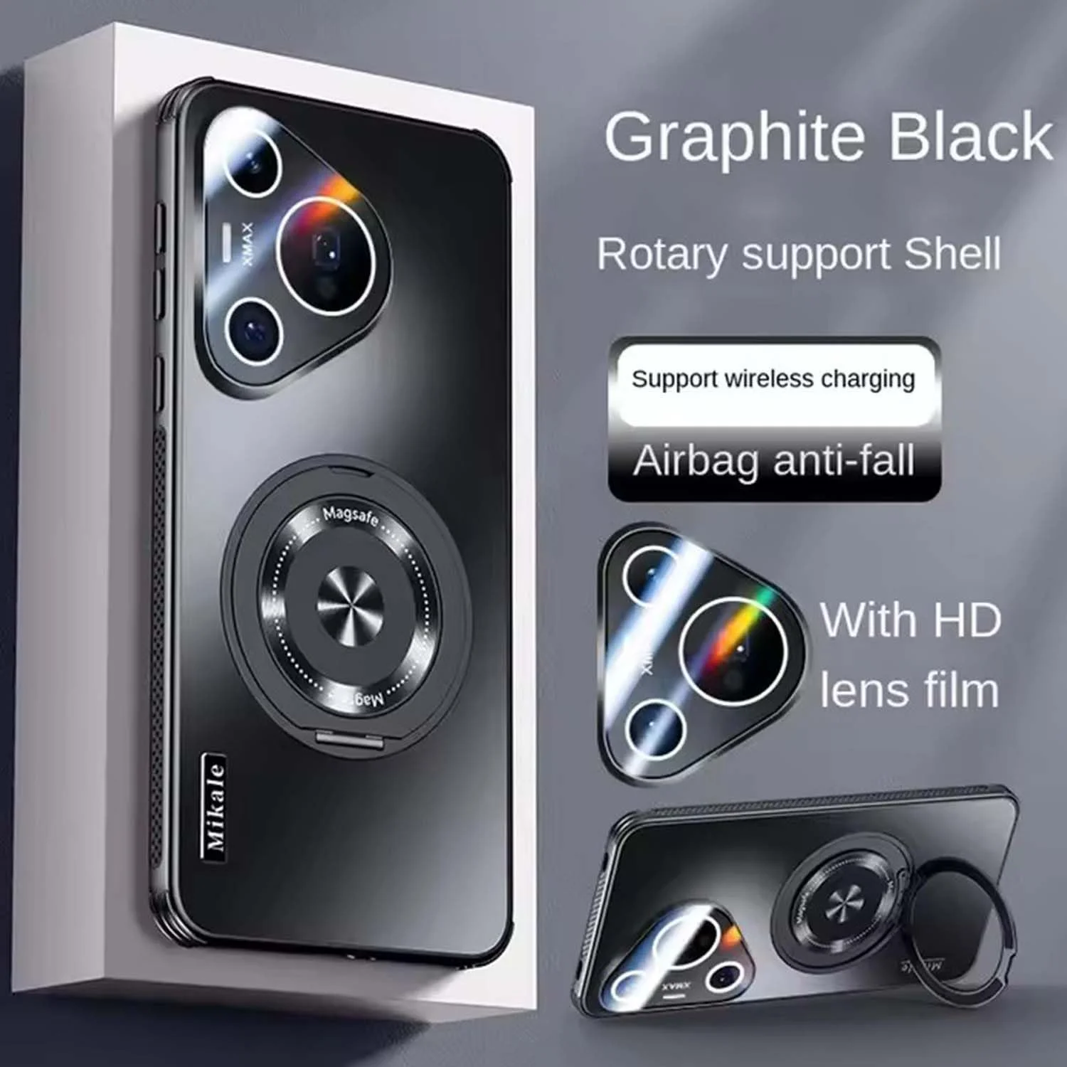 قاب محافظ گوشی هوآوی Pura 80 Pro، محافظ لنز کامل، شارژ مغناطیسی، ضد لغزش، فوق العاده نازک، مناسب برای Pura 80 Plus