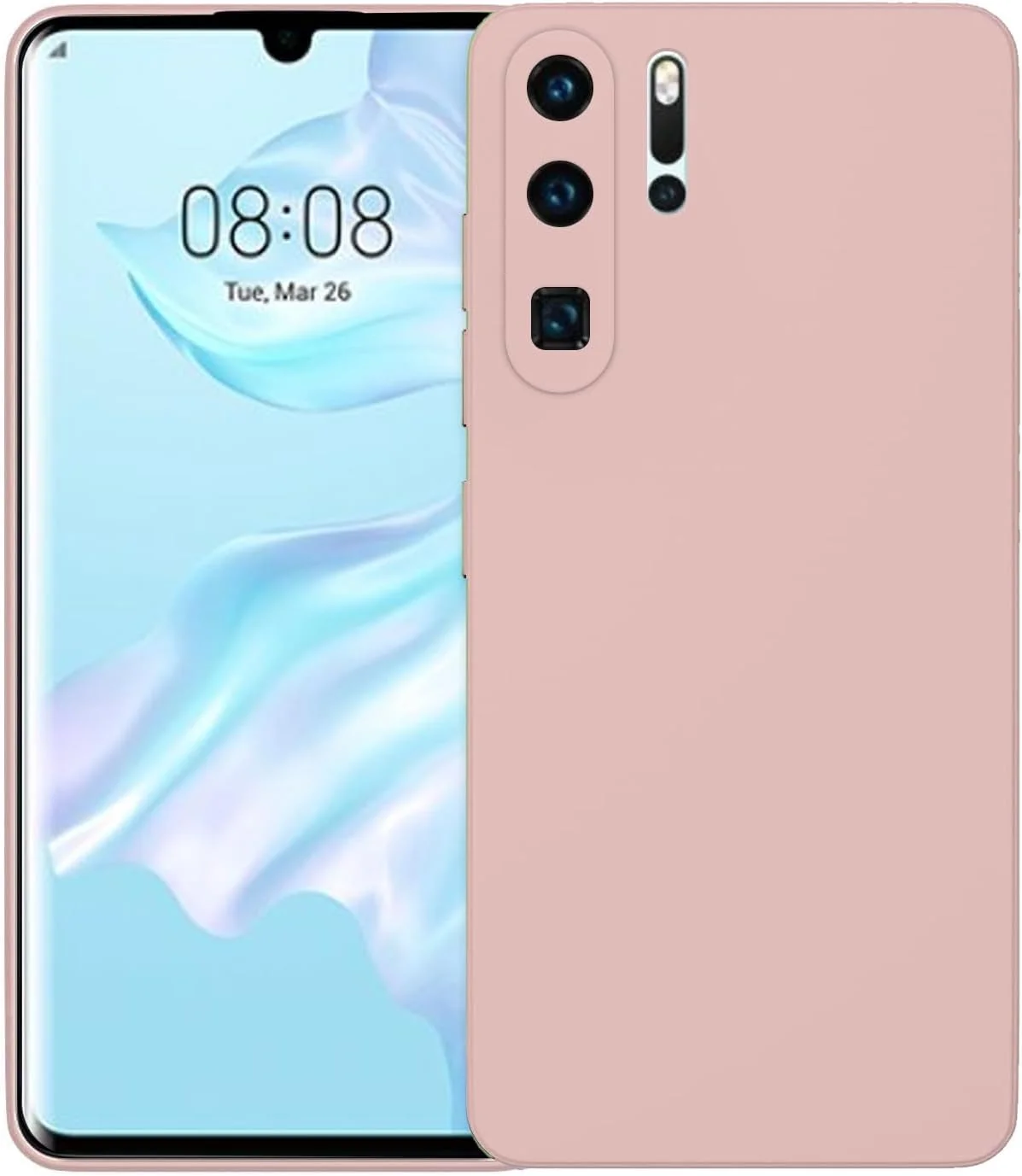 قاب محافظ باریک گوشی هواوی P30 Pro، پوشش سیلیکونی با محافظت از دوربین، داخلی نرم و انعطاف پذیر (صورتی، برای P30 Pro)