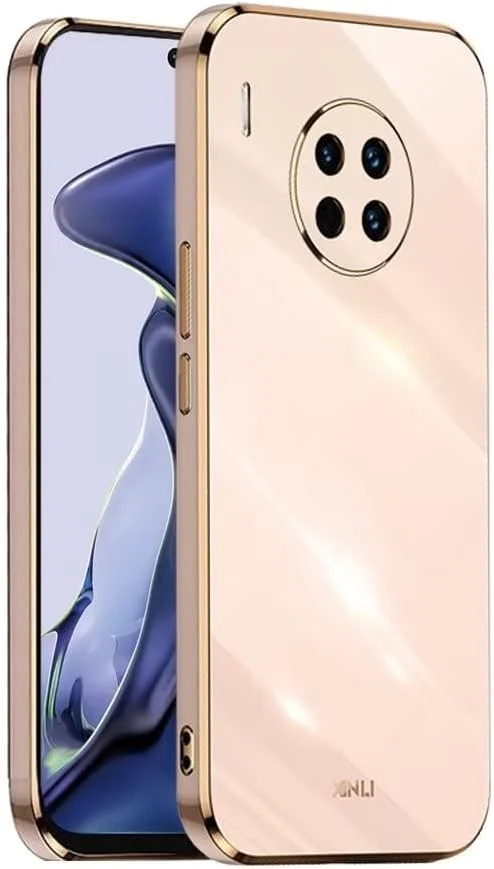 قاب محافظ سیلیکونی TPU با فریم گالوانیزه EASSGU برای هوآوی نوا 8i / آنر 50 لایت (6.67 اینچ) - صورتی