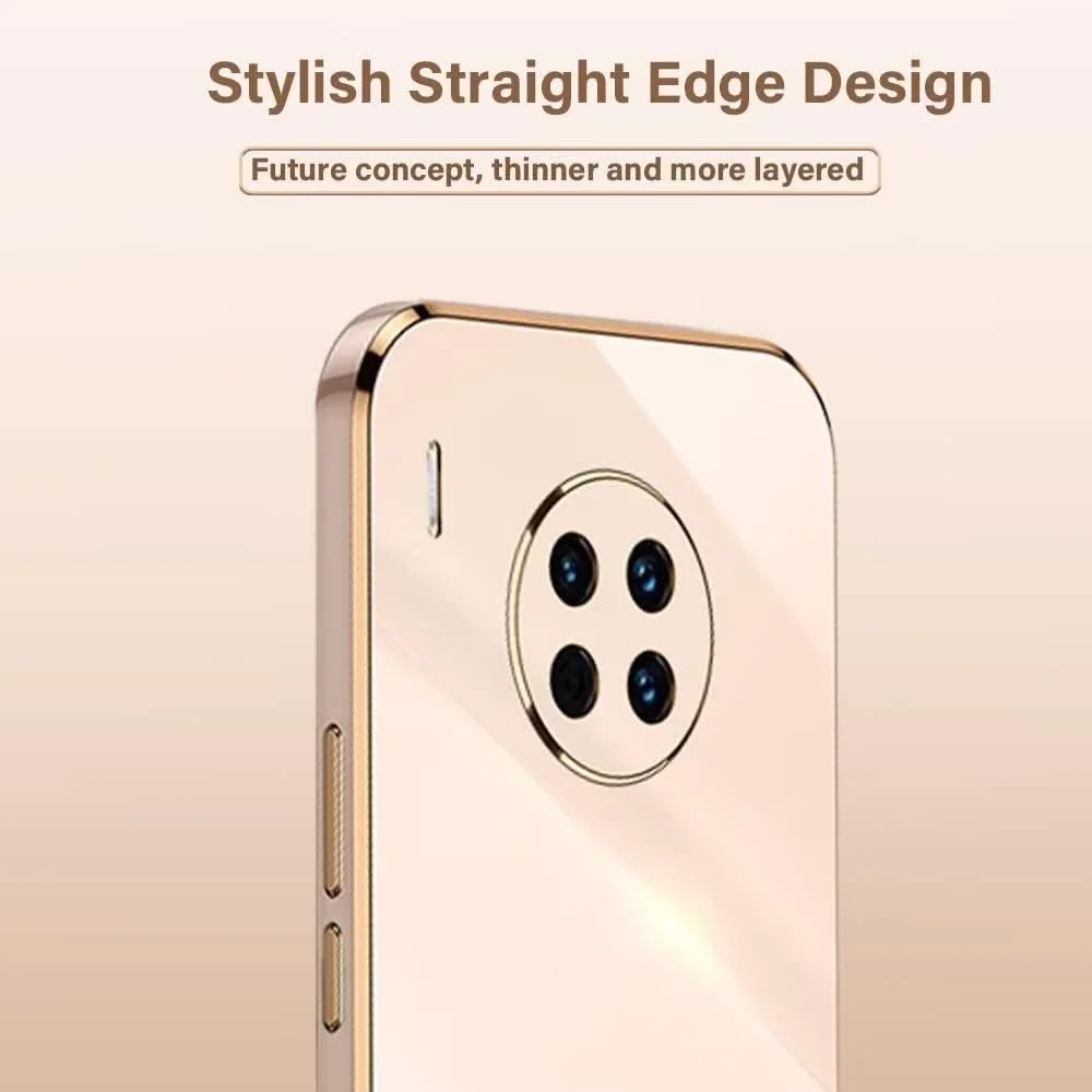 قاب محافظ سیلیکونی TPU با فریم گالوانیزه EASSGU برای هوآوی نوا 8i / آنر 50 لایت (6.67 اینچ) - صورتی