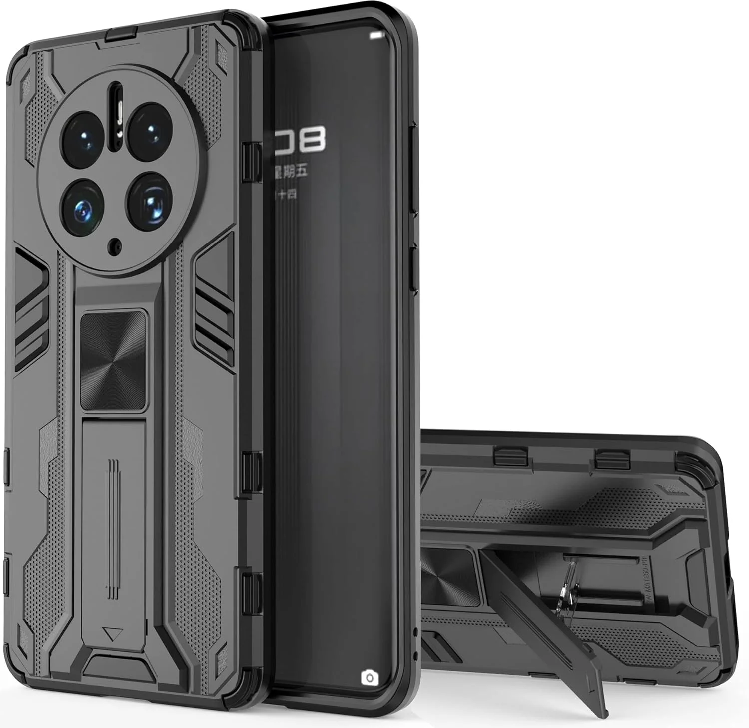 قاب محافظ هواوی میت 50 پرو، 360 درجه ضد ضربه مناسب فضای باز، سطح نظامی، ساخته شده از PC و TPU سیلیکونی، قاب محافظ برای هواوی میت 50 پرو، مشکی