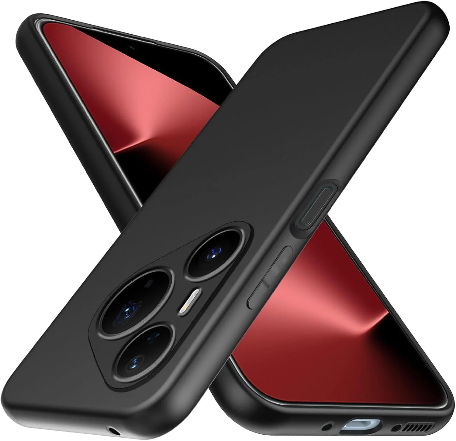 قاب محافظ سیلیکونی نرم و انعطاف پذیر مشکی مات مناسب گوشی هواوی Pura 80 Pro / Pura 80 Pro Plus با برش های دقیق