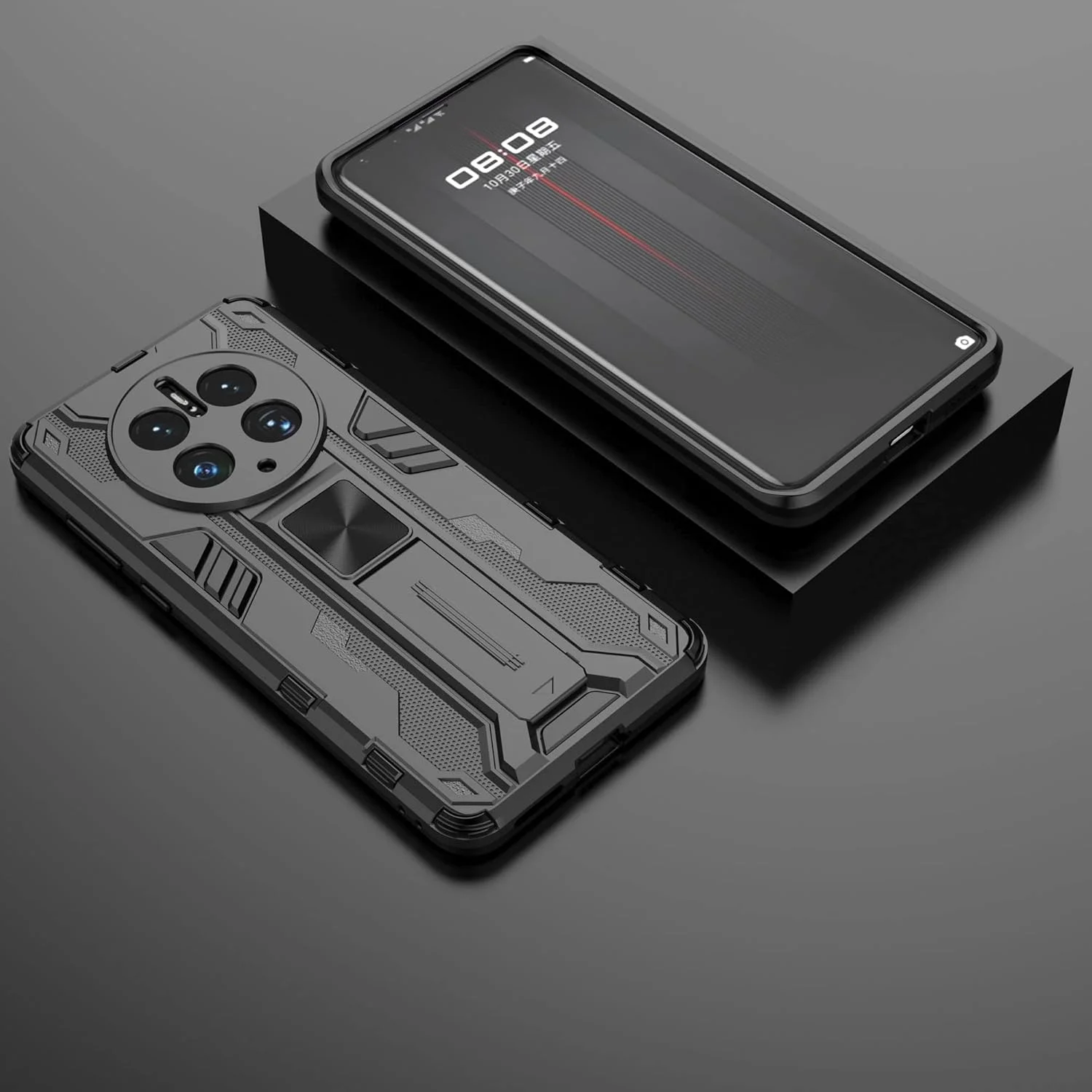 قاب محافظ هواوی میت 50 پرو، 360 درجه ضد ضربه مناسب فضای باز، سطح نظامی، ساخته شده از PC و TPU سیلیکونی، قاب محافظ برای هواوی میت 50 پرو، مشکی