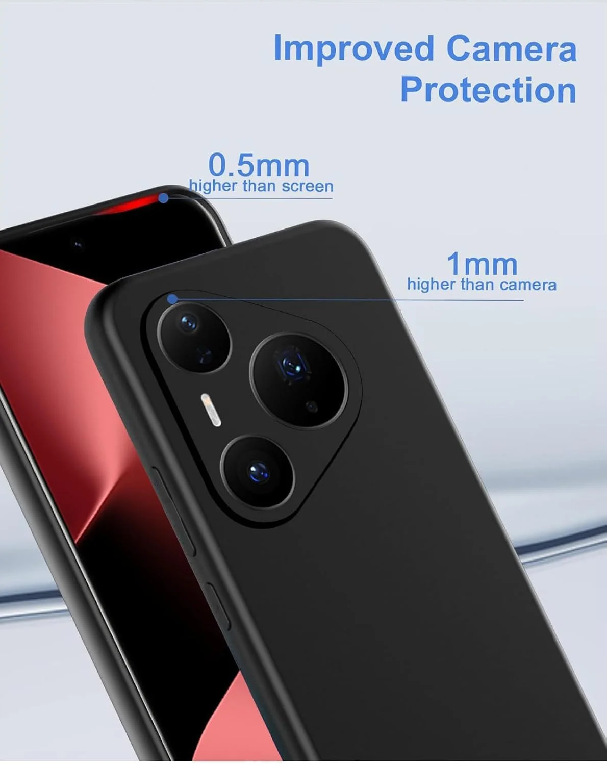 قاب محافظ سیلیکونی نرم و انعطاف پذیر مشکی مات مناسب گوشی هواوی Pura 80 Pro / Pura 80 Pro Plus با برش های دقیق