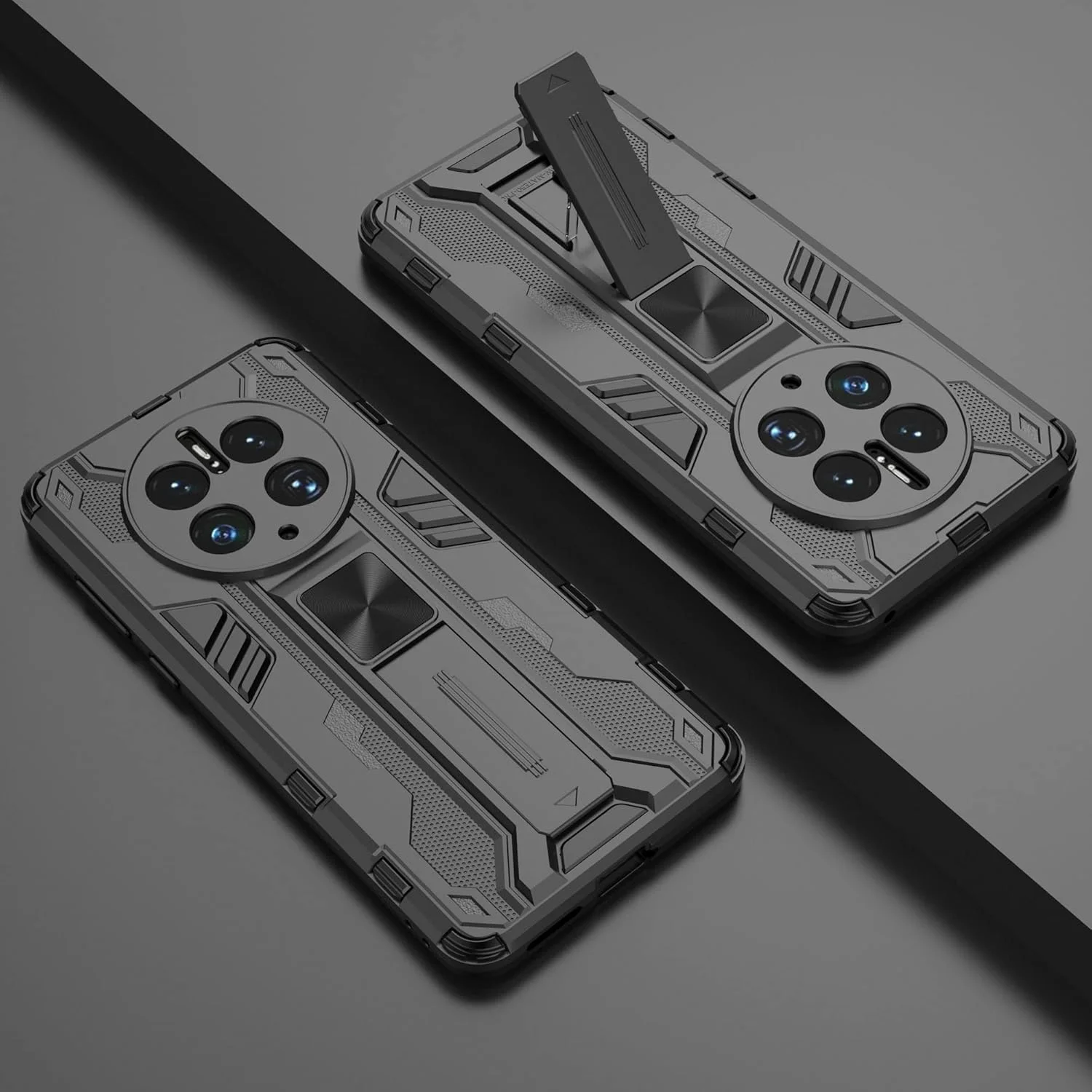 قاب محافظ هواوی میت 50 پرو، 360 درجه ضد ضربه مناسب فضای باز، سطح نظامی، ساخته شده از PC و TPU سیلیکونی، قاب محافظ برای هواوی میت 50 پرو، مشکی