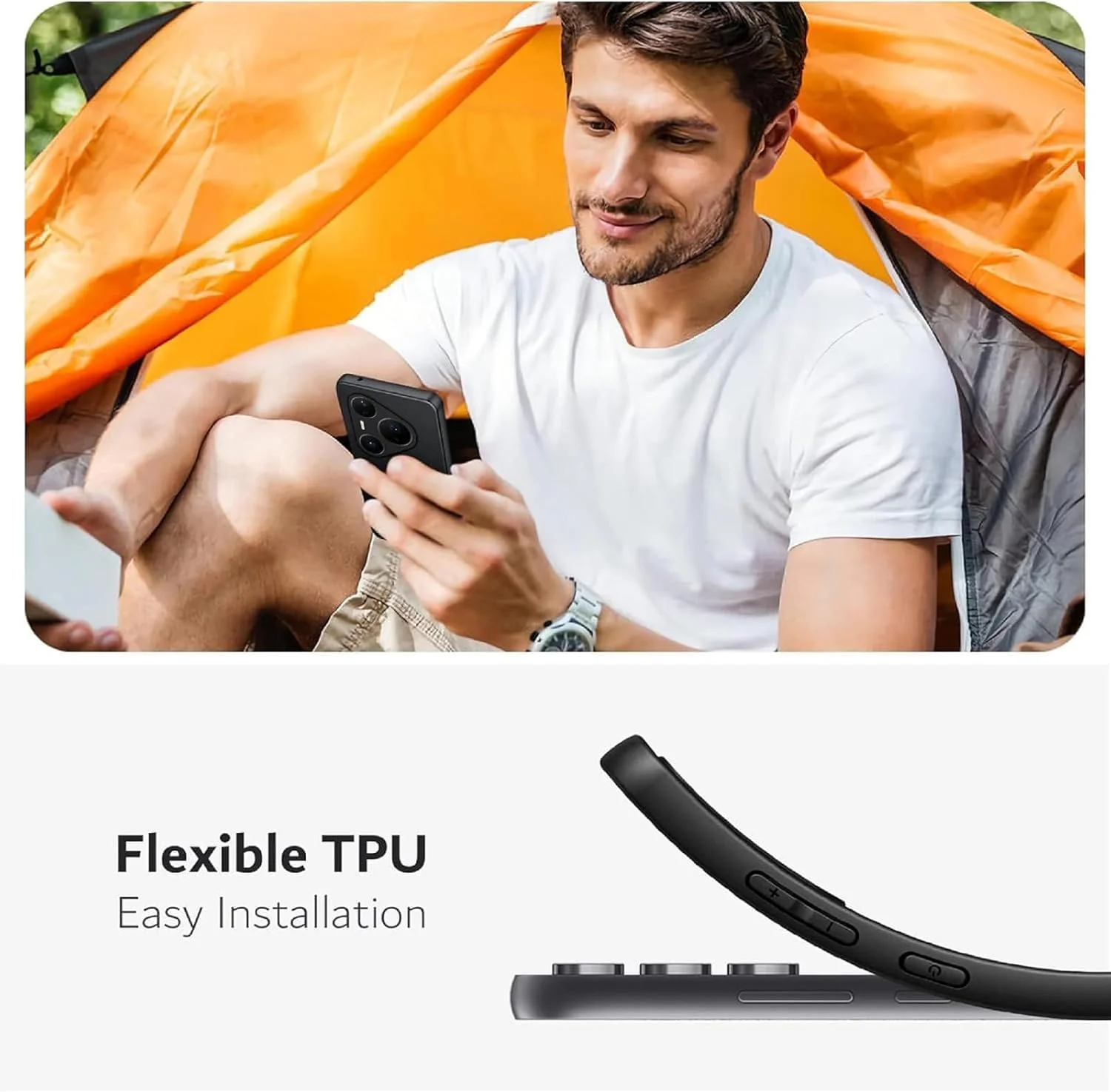 قاب محافظ سیلیکونی نرم و انعطاف پذیر مشکی مات مناسب گوشی هواوی Pura 80 Pro / Pura 80 Pro Plus با برش های دقیق