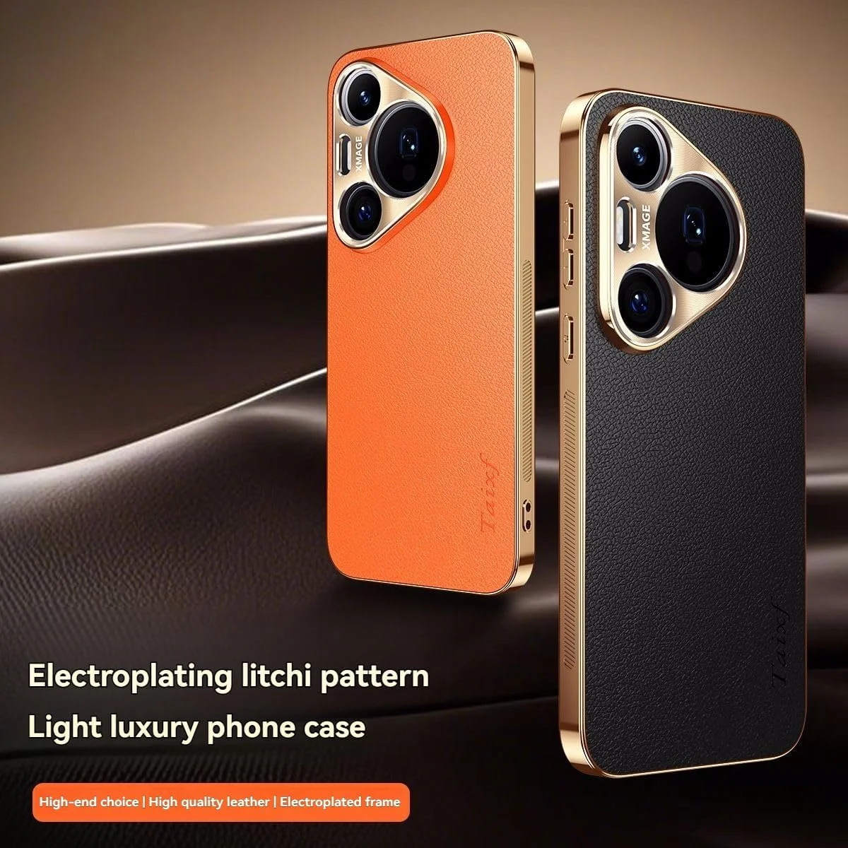 سازگار با هواوی Pura 80 Ultra/P80 pro/p+ / P80 کاور پشتی، جنس چرم مصنوعی، فریم آبکاری شده، محافظ لنز آلیاژی، ضد اثر انگشت، قاب P80 (مشکی، Pura 80 Pro/Pro+)