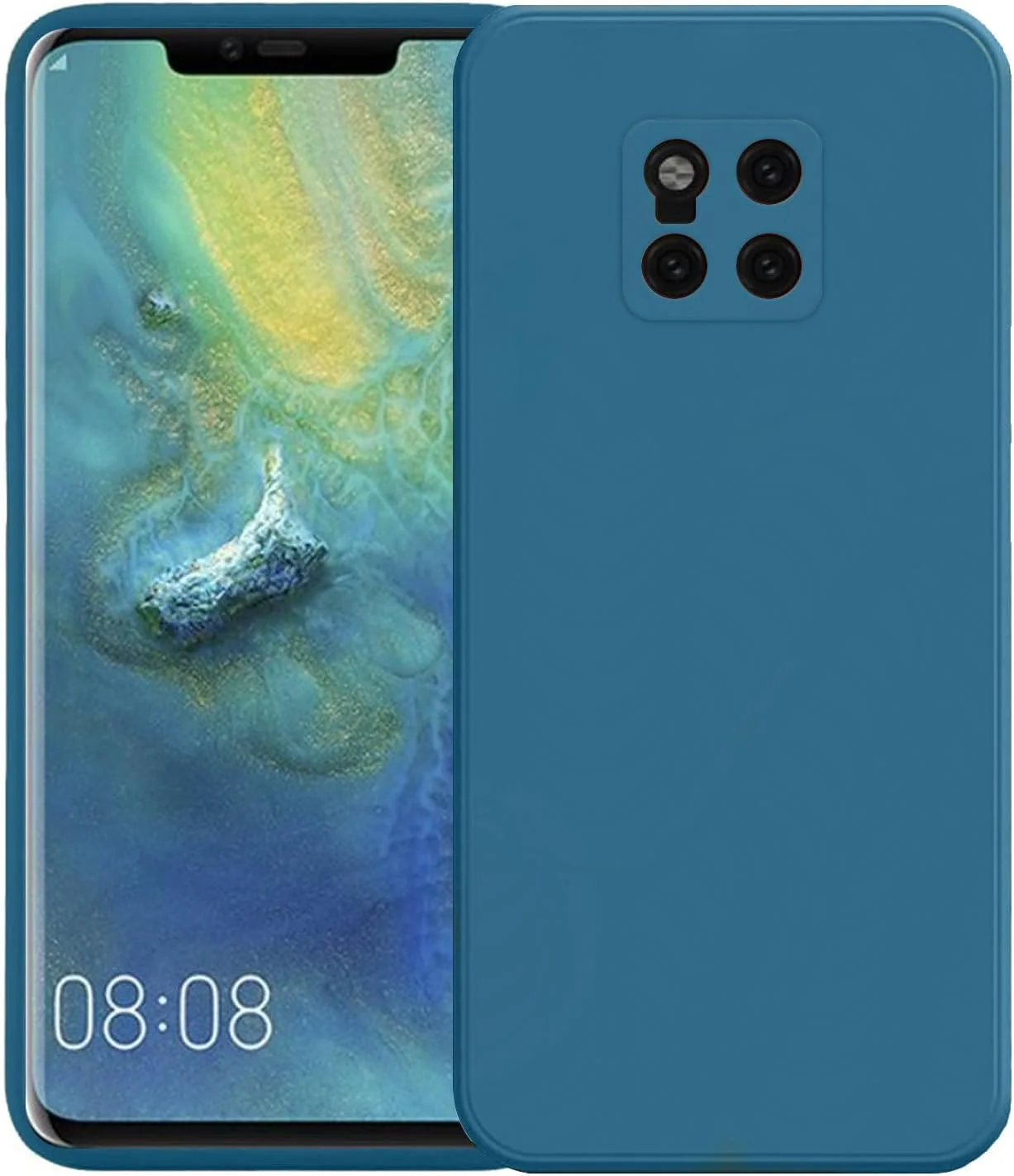 قاب محافظ باریک گوشی هواوی میت 20 پرو، کاور سیلیکونی با محافظت از دوربین، داخلی نرم و انعطاف پذیر (آبی، برای هواوی میت 20 پرو)
