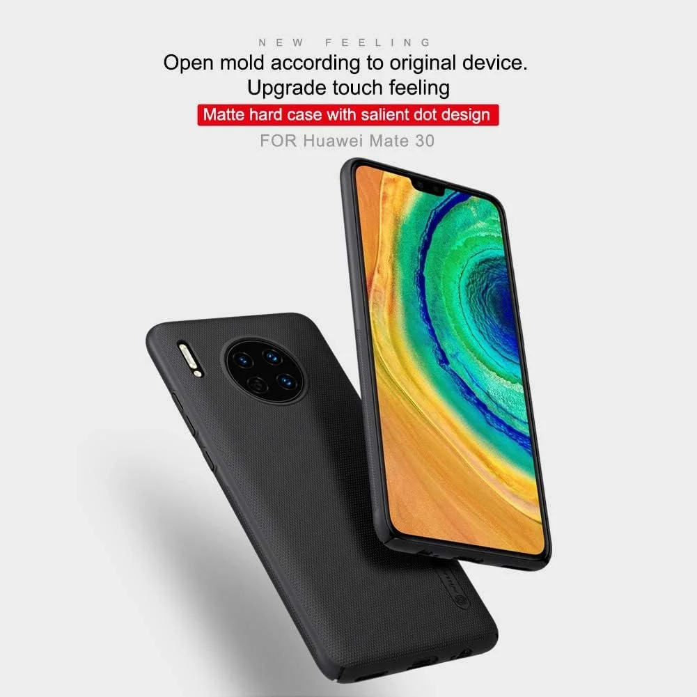 قاب نیلکین هواوی میت 30 [همراه با پایه نگهدارنده گوشی] محافظ مات ضد اثر انگشت قاب پشتی سخت PC [رنگ مشکی] از آنلاین فون