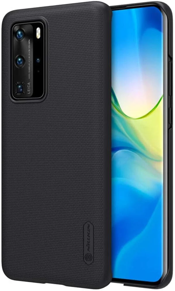 قاب محافظ گوشی هواوی P40 پرو نیلکین مدل Super Frosted Shield Hard Phone به همراه استند - مشکی