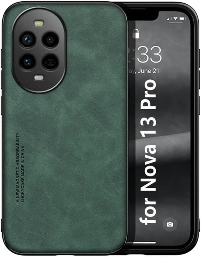 کاور ابریشمی کِپوچ سازگار با هوآوی نوا ۱۳ پرو - دارای نگهدارنده مغناطیسی و صفحه فلزی داخلی - سبز
