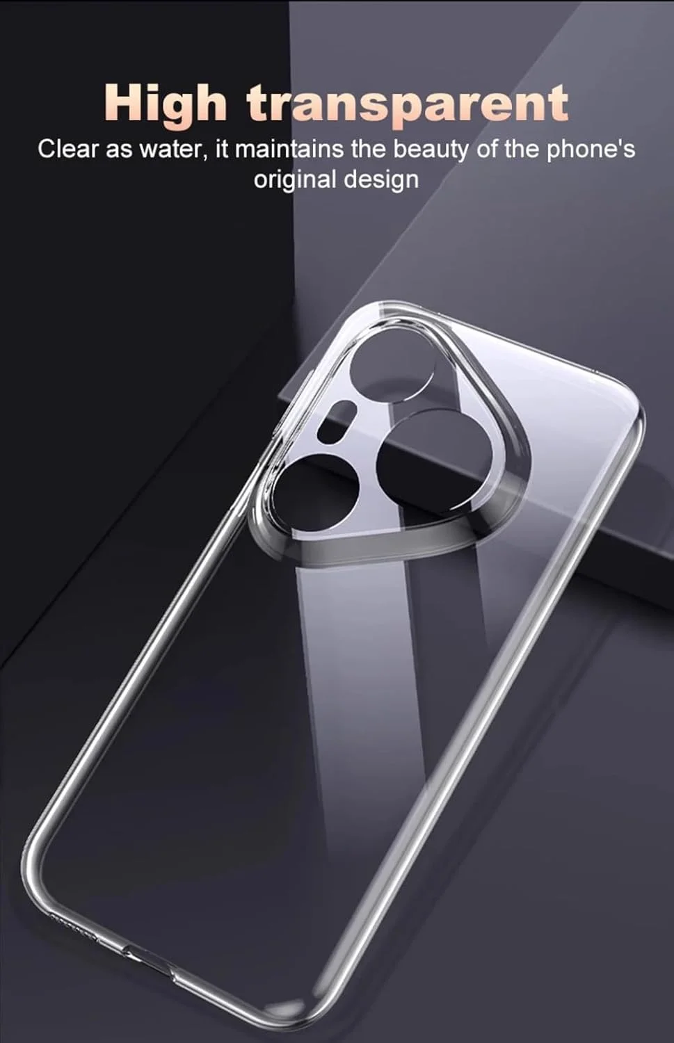 کاور محافظ شفاف گوشی هواوی Pura 80 Pro / 80 Pro Plus 5G، کاور پشتی نرم TPU، ضربه گیر سیلیکونی ضد اثر انگشت، کاور محافظ کامل بدنه (Pura 80 Pro / 80 Pro Plus)