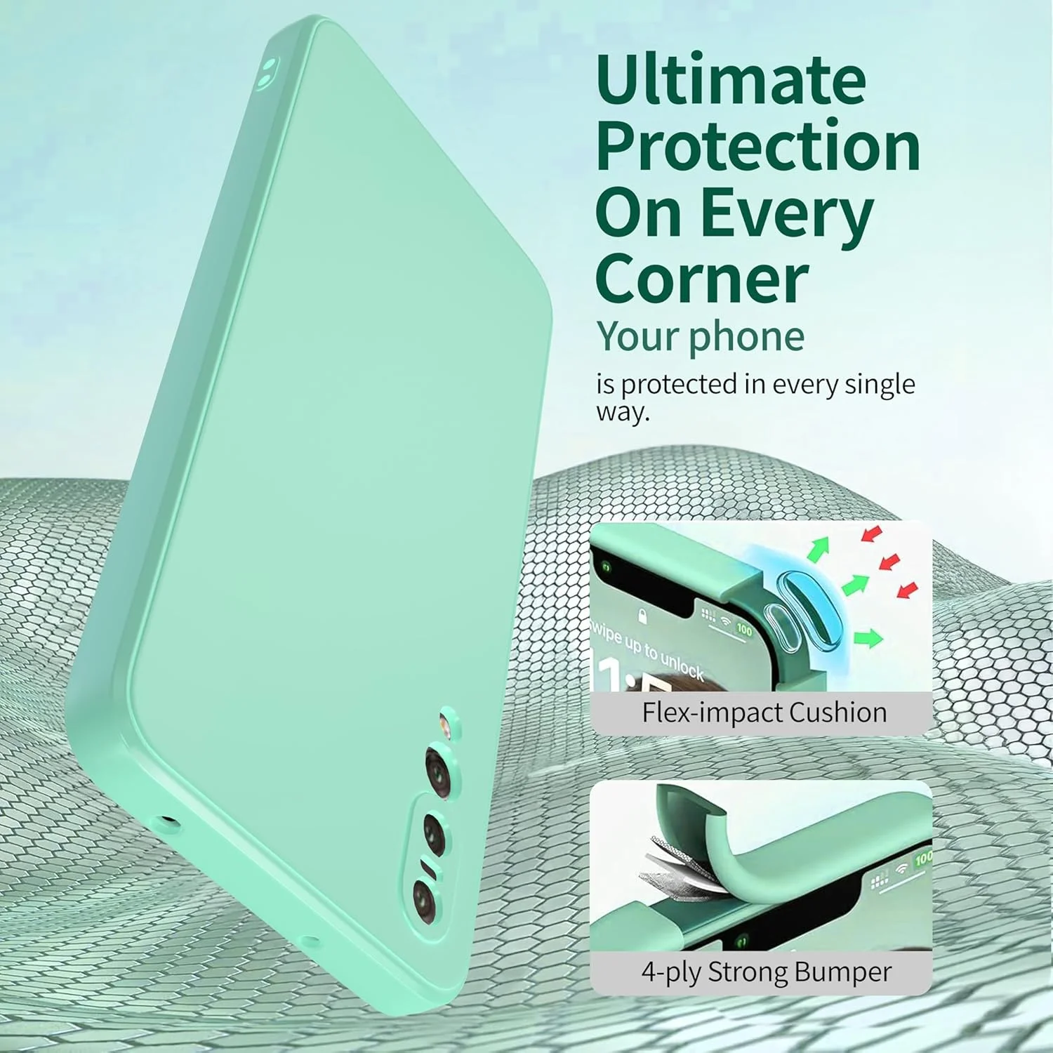 کاور سیلیکونی نرم لمسی واتانا برای هوآوی P20 Pro، ضد ضربه، ضد گرد و غبار، ضد لغزش، محافظ کامل بدنه گوشی با پوشش میکروفایبر برای هوآوی P20pro، سبز نعنایی