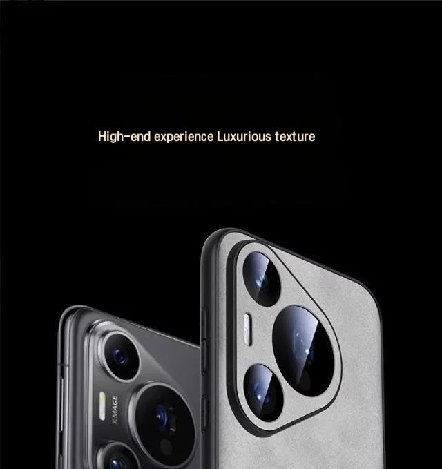 مناسب برای قاب گوشی هواوی Pura 80 Ultra: چرم جدید ضد ضربه ضد اثر انگشت محافظ لنز نرم دفع رطوبت فوق العاده نازک لوکس سبک تجاری (مشکی)