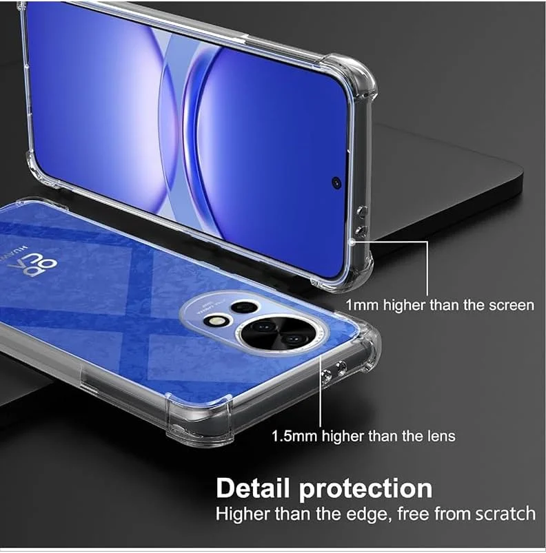 کاور شفاف هوآوی نوا 13، کاور گوشی موبایل TPU با قابلیت جذب شوک و گوشه‌های تقویت‌شده، نرم و انعطاف‌پذیر و کاور محافظ شفاف