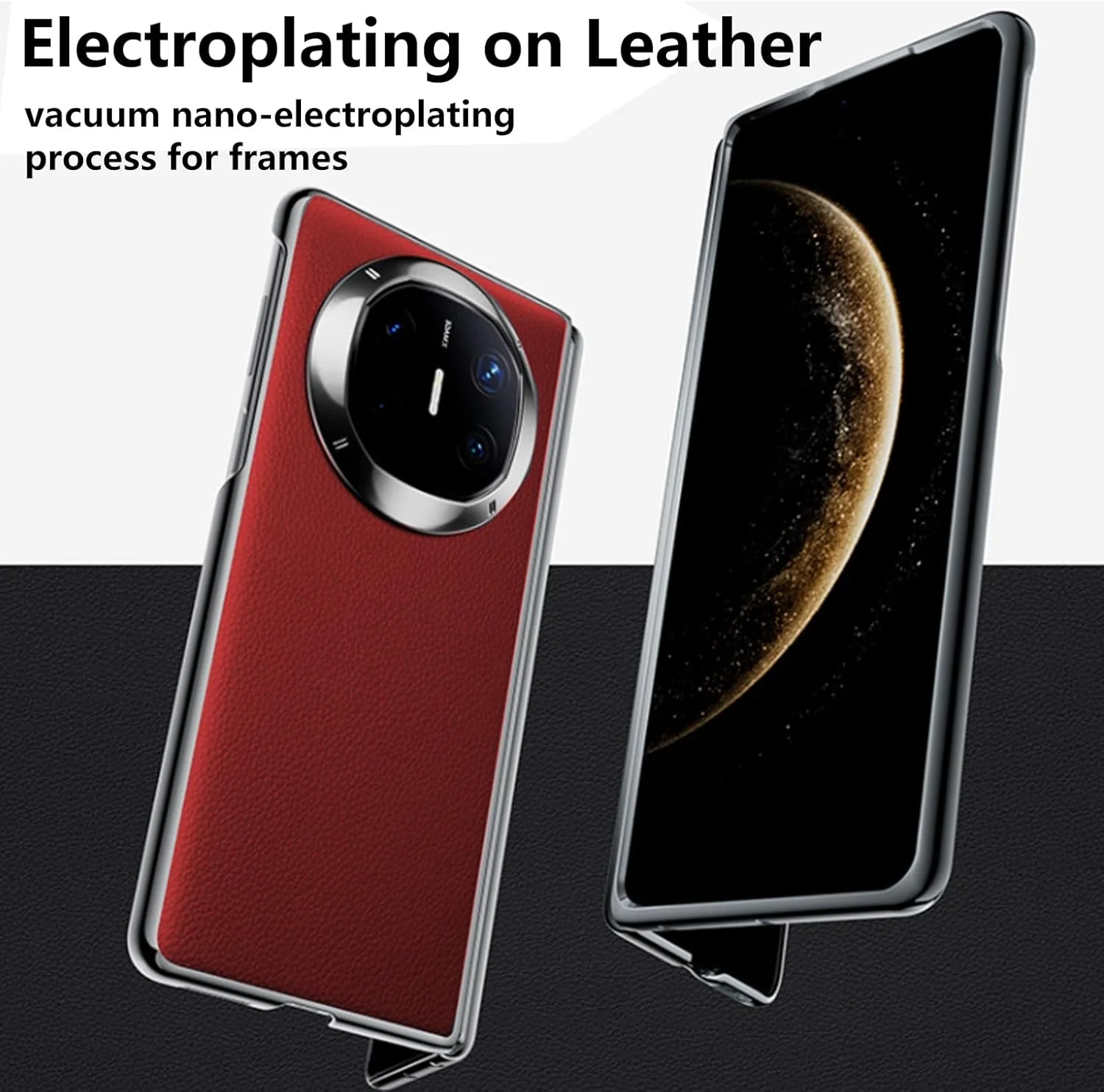 کیف چرمی تجاری Moninsta سازگار با Huawei Mate X6، قاب باریک و شیک با حس فلز اصلی برای Mate X6 (قرمز) کیف چرمی تجاری Moninsta سازگار با Huawei Mate X6، قاب باریک و شیک با حس فلز اصلی برای Mate X6 (قرمز)