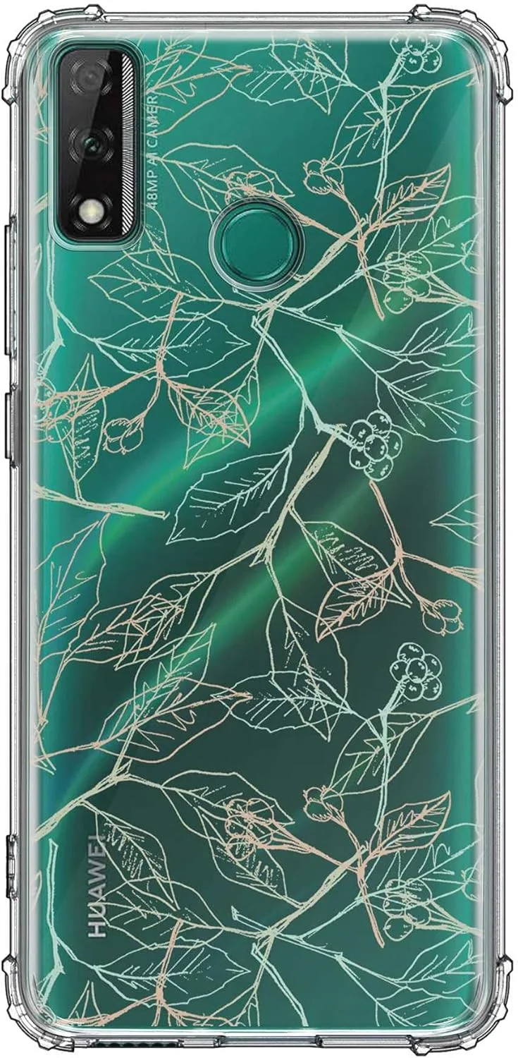 کاور محافظ شفاف کلاسیک سازگار با هوآوی Y8s، ژله‌ای TPU نرم با قابلیت ضد ضربه و طراحی باریک، انعطاف‌پذیر و مقاوم در برابر شوک - طرح شاخه‌های ظریف [طراحی شده برای هوآوی Y8s]