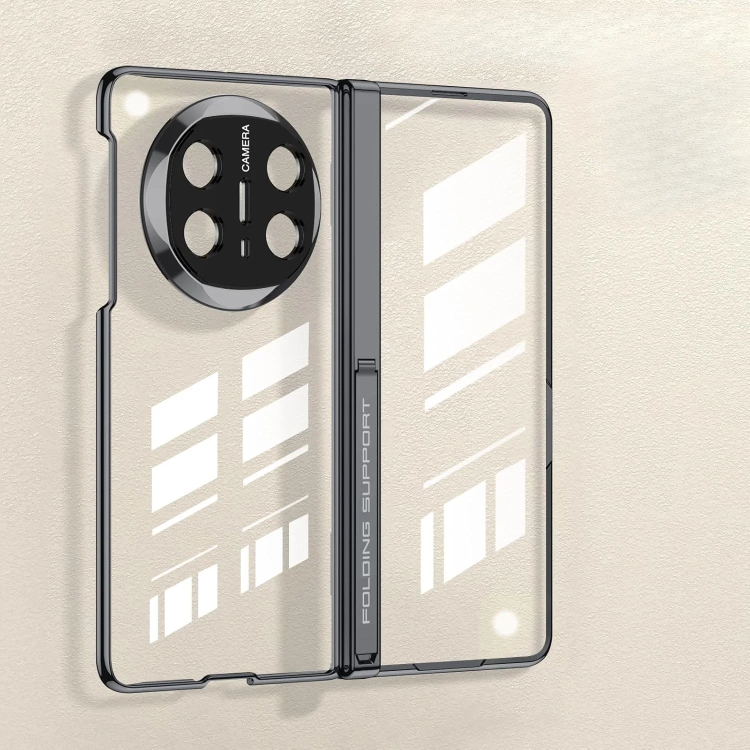 کاور محافظ الکتروپلیت شفاف Gruattreay سازگار با Huawei Mate X6، [محافظ صفحه نمایش داخلی] محافظت لولای مغناطیسی، ضد ضربه، با استند تاشو (مشکی)