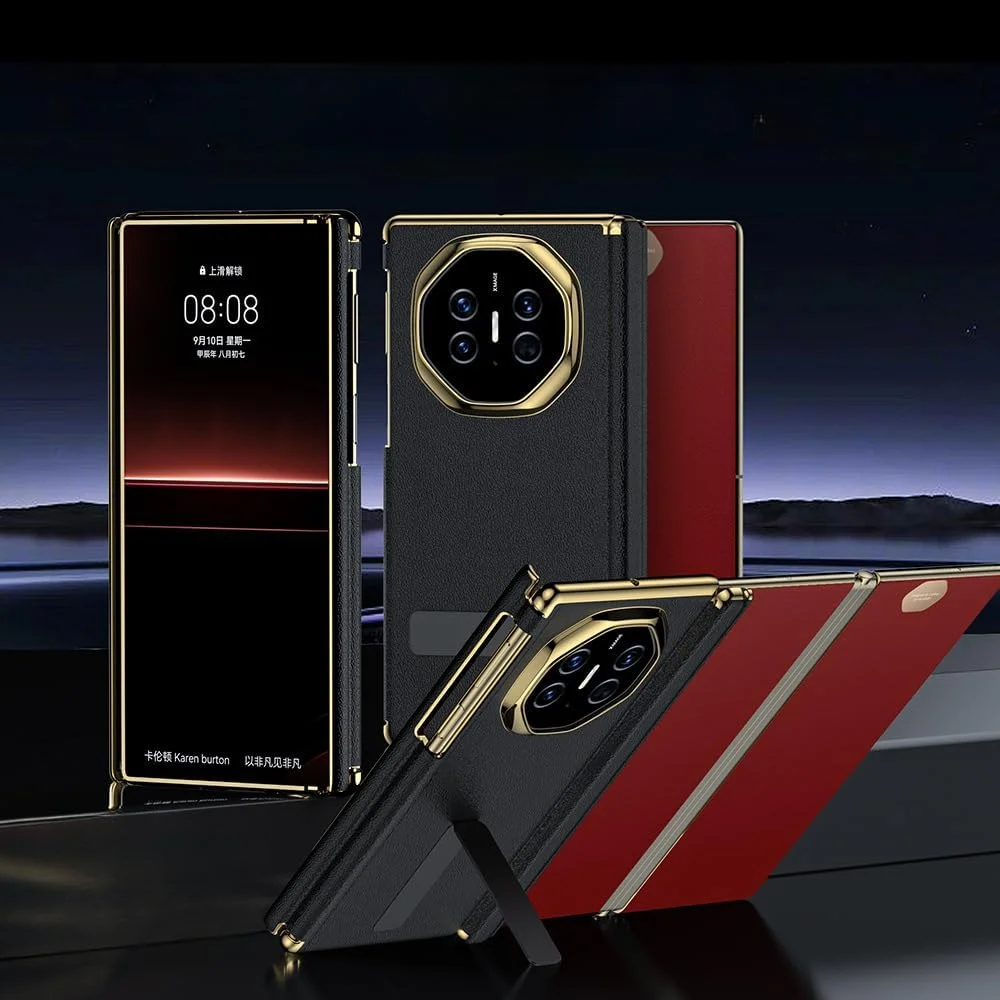 کاور محافظ چرمی چند زاویه ای مناسب برای هوآوی میت XT / میت XT آلتیمیت (2024)، ضد ضربه، ضد اثر انگشت (مشکی)