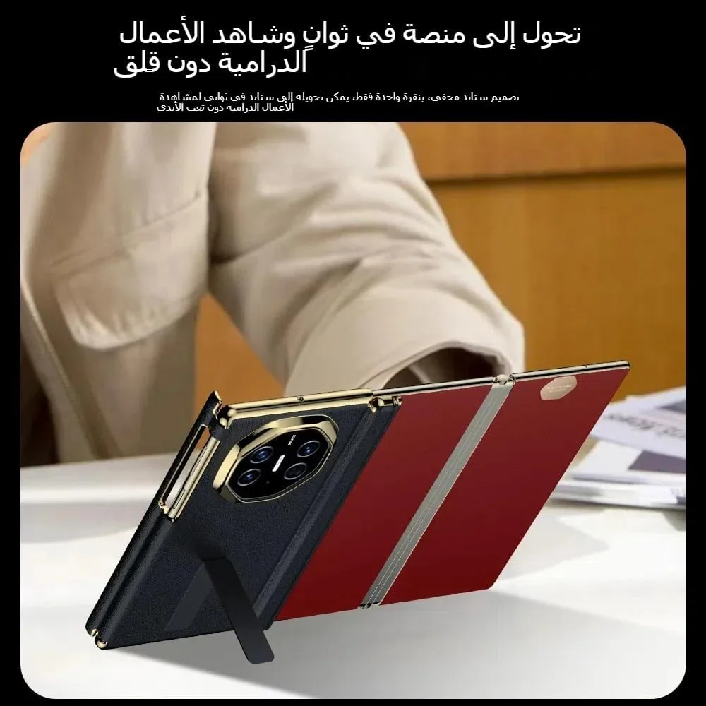 کاور محافظ چرمی چند زاویه ای مناسب برای هوآوی میت XT / میت XT آلتیمیت (2024)، ضد ضربه، ضد اثر انگشت (مشکی)