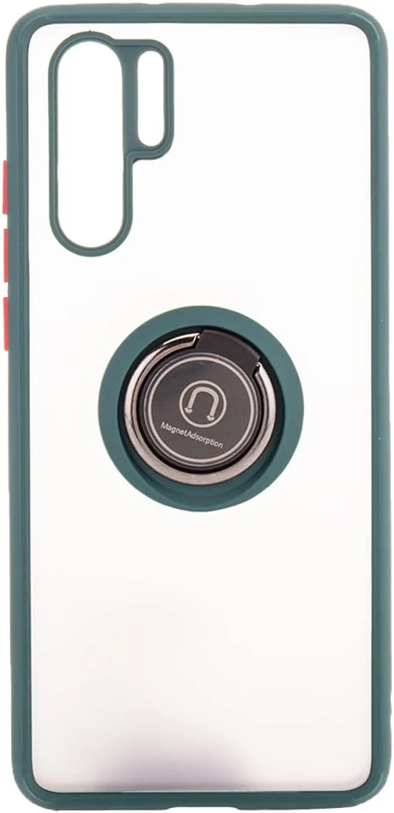 کاور محافظ نازک و نیمه شفاف مات Muzz برای گوشی هوآوی P30 Pro، با محافظت از دوربین، ضد ضربه و دارای حلقه مغناطیسی چرخان 360 درجه مناسب برای اتصال به هولدر ماشین