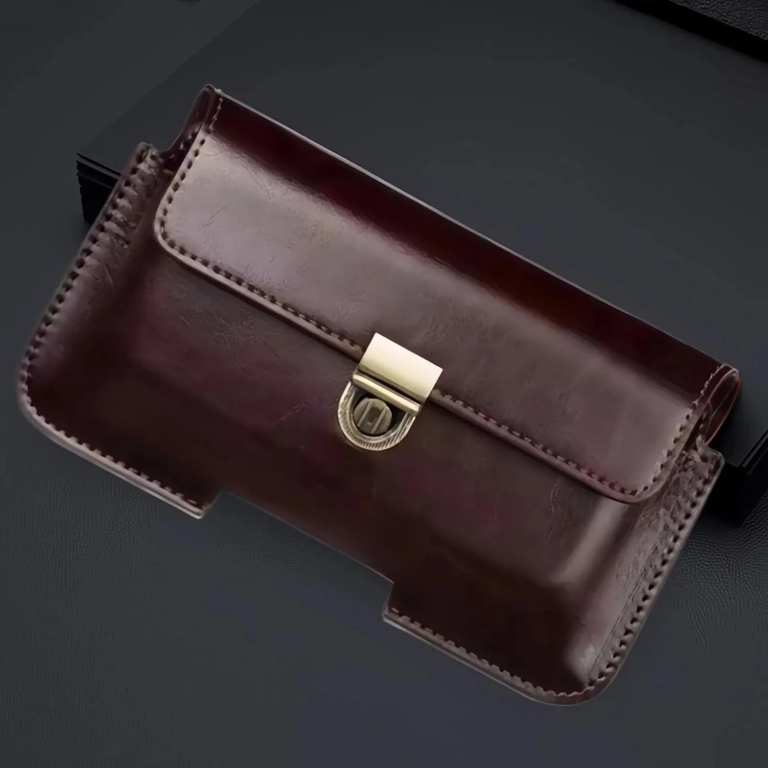 کیف چرمی لوکس Gruattreay سازگار با Huawei Mate XT Ultimate 2024، طراحی خاص، مدل کلاسیک با آهنربای جانبی برای Mate XT Ultimate (قهوه ای)