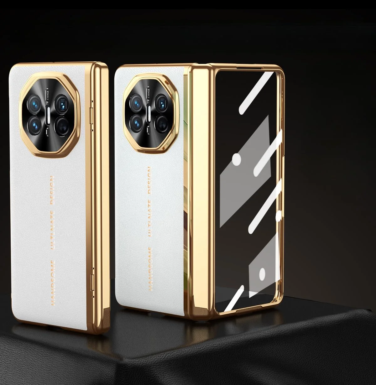 قاب محافظ گوشی هوآوی میت X6، کاور ضد ضربه و ضد لغزش با پوشش محافظ صفحه نمایش و لولا (سفید)