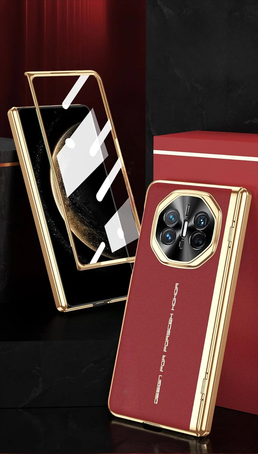 قاب محافظ گوشی هوآوی میت X6، کاور ضد ضربه و ضد لغزش با پوشش محافظ صفحه نمایش و لولا (سفید)