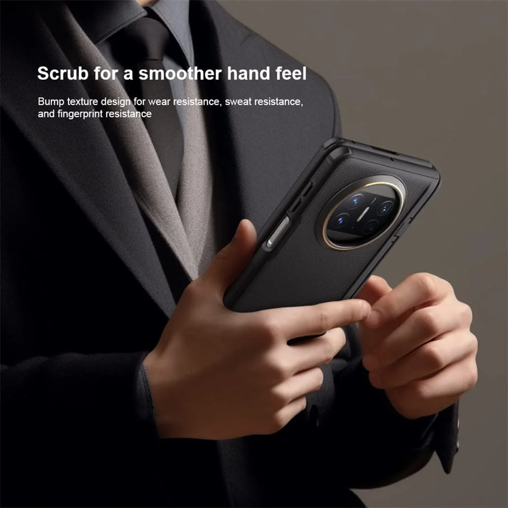 کاور محافظ گوشی هواوی میت ایکس 3 مدل فروستد شیلد تاشو 180 درجه TPU PC به همراه هولدر مخفی (آبی)