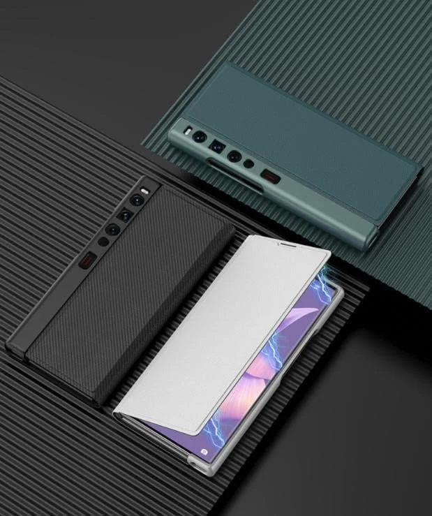 کیف چرمی محافظ هواوی میت ایکس اس 2 با محافظت سبک وزن، ضد ضربه، پایه تاشو و جذب مغناطیسی فوری برای میت ایکس اس 2 5G (هواوی میت ایکس اس 2، سبز)