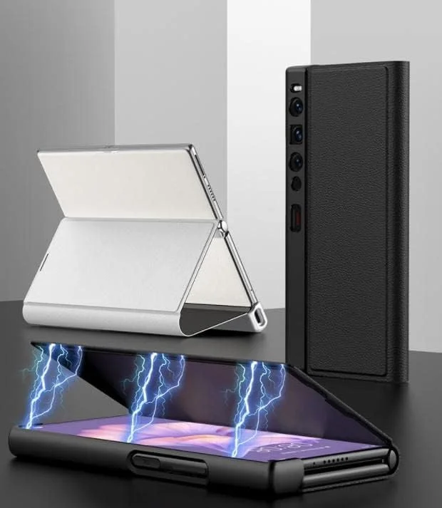 کیف چرمی محافظ هواوی میت ایکس اس 2 با محافظت سبک وزن، ضد ضربه، پایه تاشو و جذب مغناطیسی فوری برای میت ایکس اس 2 5G (هواوی میت ایکس اس 2، سبز)