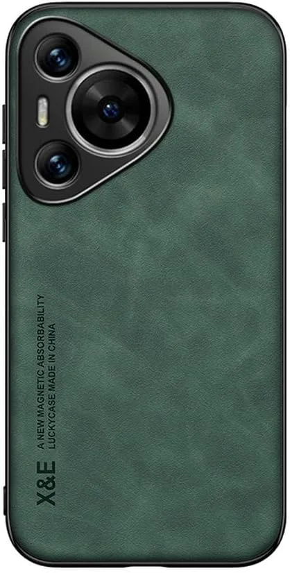 کاور ابریشمی کِپوچ سازگار با هوآوی Pura 70 - دارای صفحه فلزی داخلی و نگهدارنده مغناطیسی - سبز