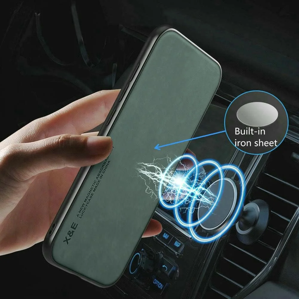 کاور ابریشمی کِپوچ سازگار با هوآوی Pura 70 - دارای صفحه فلزی داخلی و نگهدارنده مغناطیسی - سبز