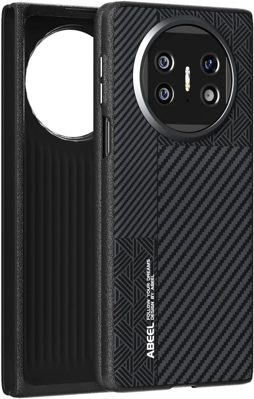 کاور گوشی هوآوی میت X3/X5، طرح برجسته فیبر کربن هندسی، فوق العاده نازک [سازگار با Mag-Safe] (C)