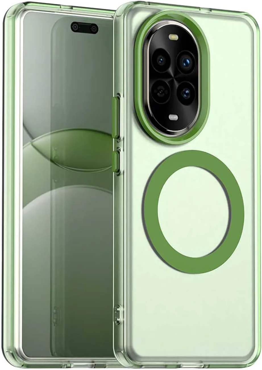 کاور مغناطیسی مات Gruattreay سازگار با گوشی هوآوی نوا 13 پرو 5G، دارای شارژ بی‌سیم، کاور محافظ شفاف با ایربگ در چهار گوشه، ضد ضربه برای هوآوی نوا 13 پرو (سبز)