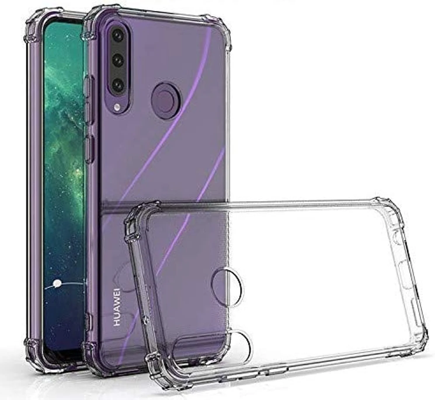 کاور محافظ گوشی هواوی Y6P 2020، ضربه گیر سیلیکونی TPU نرم با بالشتک هوا، ضد لغزش، شفاف، محافظ دور لنز، مناسب برای هواوی Y6P 2020 (شفاف) از Nice.Store.UAE