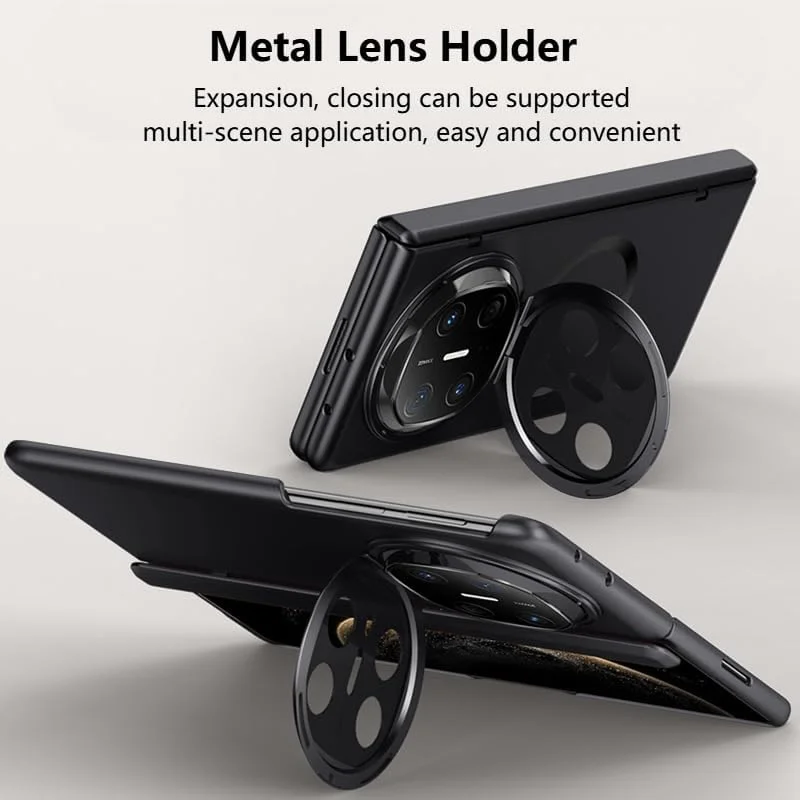 قاب آهنربایی Gruattreay سازگار با Huawei Mate X6، [محافظ صفحه نمایش داخلی] محافظ لولای پایه دوربین فلزی، ضد ضربه و مقاوم در برابر افتادن، پشتیبانی از شارژ بی سیم (نقره ای)