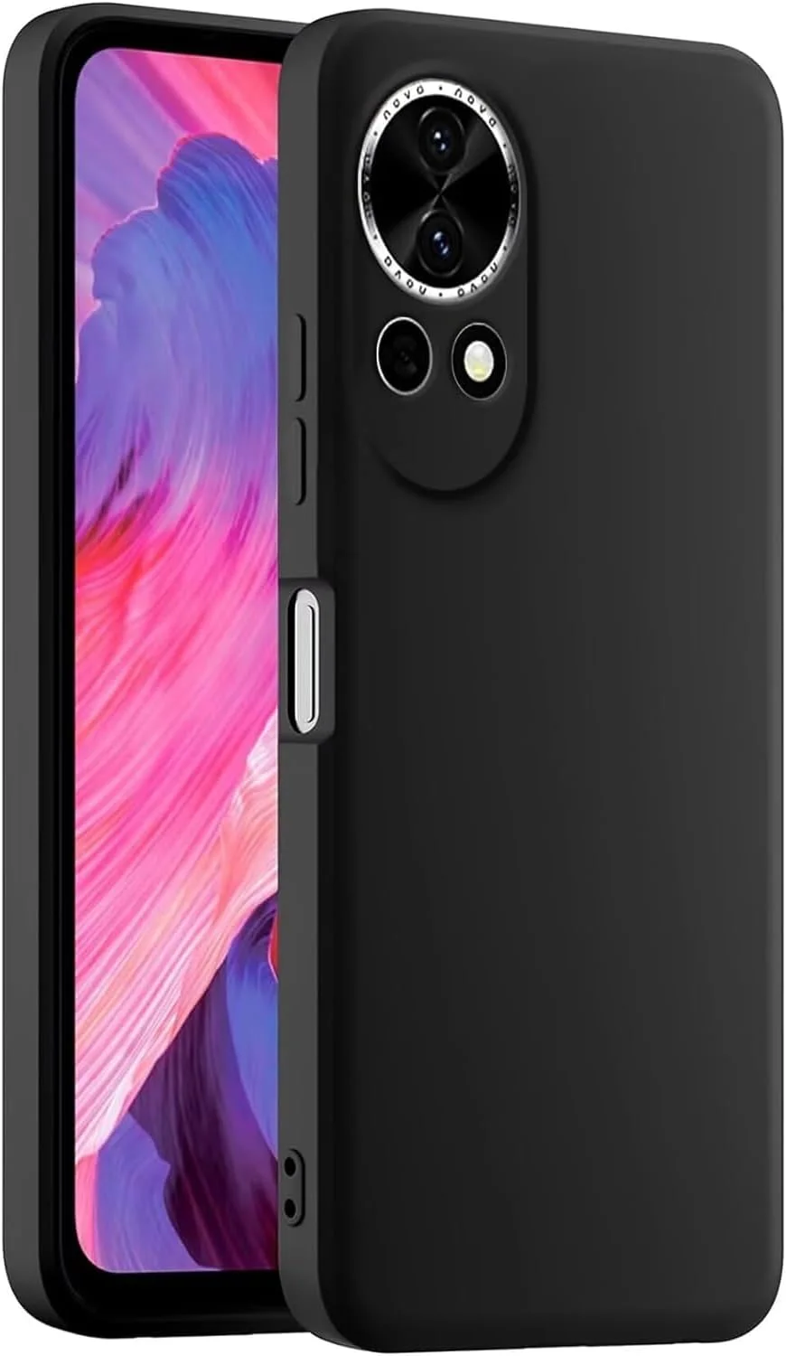 قاب محافظ سیلیکونی نرم و لطیف برای گوشی هوآوی نوا ۱۳ مدل ۲۰۲۴، پوشش ضد ضربه با آستر میکروفایبر (مشکی)