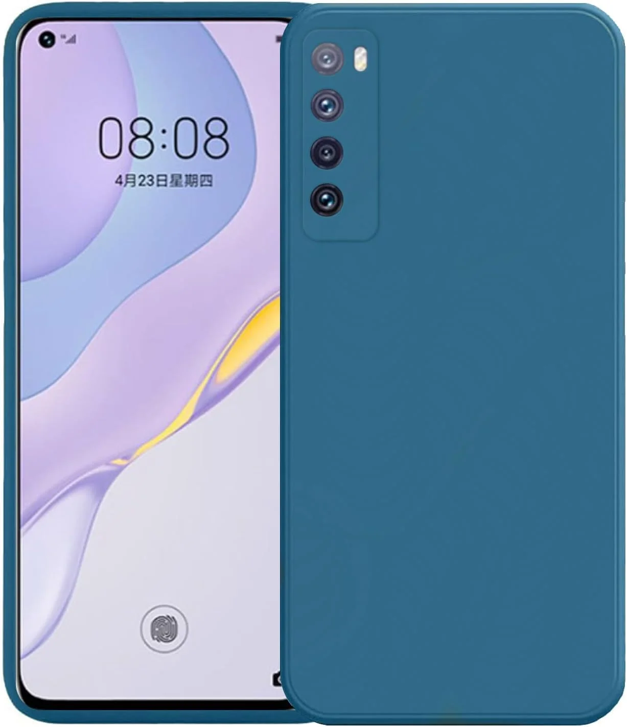 قاب محافظ باریک گوشی هواوی نوا 7 5G، پوشش سیلیکونی با محافظت از دوربین، داخلی نرم و انعطاف پذیر (آبی، برای نوا 7 5G)